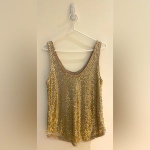 Aritzia gold sequin top